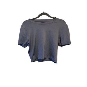 Back Country Women's Black Rib-Knit Cropped T-Shirt Size M Short Sleeve